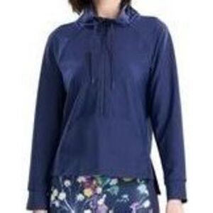 Josie Natori Solstice Mock-Neck Top - Navy Size L